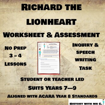 Preview of Richard the Lionheart - Middle Ages Assessment Task - Medieval Europe