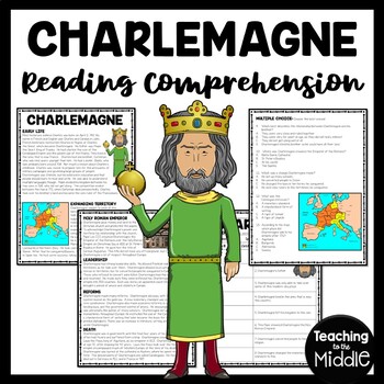 Preview of Middle Ages Charlemagne Reading Comprehension Worksheet Holy Roman Emperor