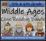 Middle Ages Close Reading Comprehension Bundle | 5th Grade