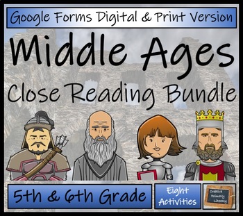 Preview of Middle Ages Close Reading Passages | Digital & Print | 5th Grade & 6th Grade