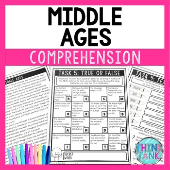 Preview of Middle Ages Comprehension Challenge - Close Reading - Medieval Period