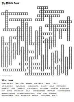 Medieval Times Crossword Puzzle - Homeschooling - About.com