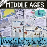 Medieval Europe & Middle Ages Doodle Notes Bundle(Feudalis