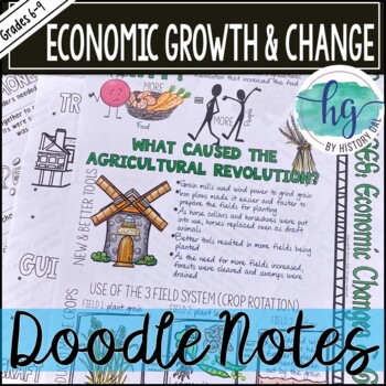 Preview of Middle Ages Doodle Notes Set 4 for Economic Change and Growth (Print & Digital)
