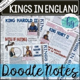Middle Ages Doodle Notes Set 5 for Kings of England (Print