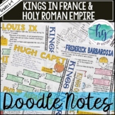 Middle Ages Doodle Notes Set 6 for Kings of France & Holy 