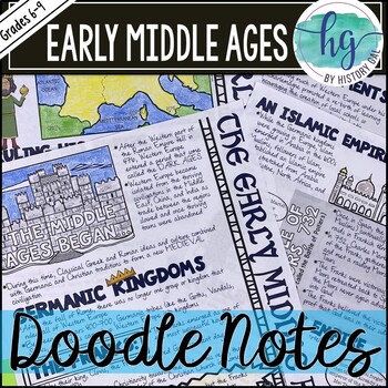 Preview of Middle Ages Doodle Notes and Digital Guided Notes Set 1 for Early Middle Ages