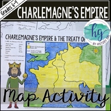 Middle Ages Empire of Charlemagne and Treaty of Verdun Map