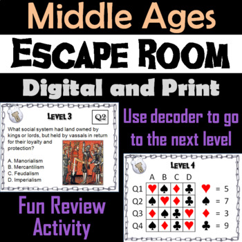Preview of Middle Ages Activity Escape Room (Medieval Europe: Feudalism, Crusades, Knights)