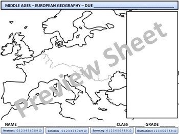 Preview of Middle Ages - European Geography Map