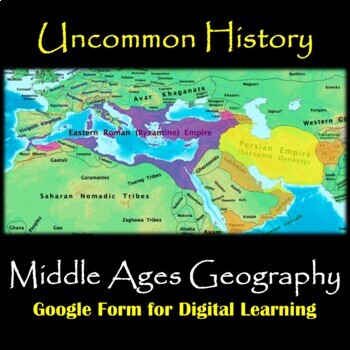 Preview of Middle Ages Geography Map Analysis - Distance Learning Google Form 