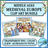 Middle Ages Medieval Europe Clip Art Bundle
