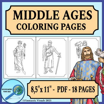Preview of Middle Ages Medieval Life Coloring Pages