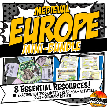 Preview of Middle Ages Europe Resources Bundle: Interactive Notebook or Independent Work