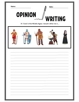 Preview of Middle Ages: Opinion Writing - CKLA Aligned