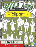 Middle Ages People and Artifacts Clip Art (BLACKLINE ONLY)