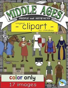 Preview of Middle Ages People and Artifacts Clip Art (COLOR ONLY)