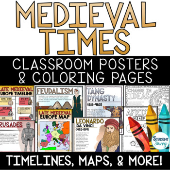 Preview of Middle Ages Posters Timelines Maps History Medieval Times Bulletin Board