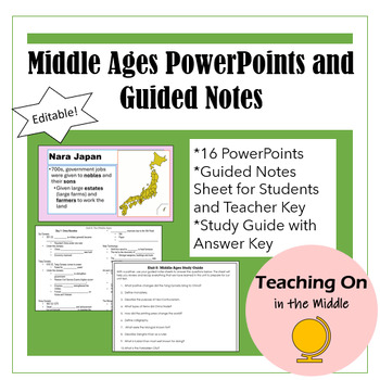 Preview of Middle Ages PowerPoints and Guided Notes | Study Guide Included