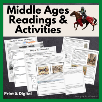 Preview of Middle Ages Quick Read Bundle: 8 One Page Readings for Distance Learning