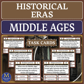 Preview of Middle Ages Quiz: Task Cards