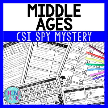 Preview of Middle Ages Reading Comprehension CSI Spy Mystery - Close Reading