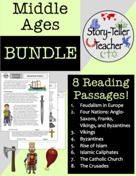 Preview of Middle Ages Reading Passages BUNDLE