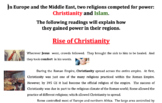 Middle Ages Rise of Religious Powers (Christianity and Isl