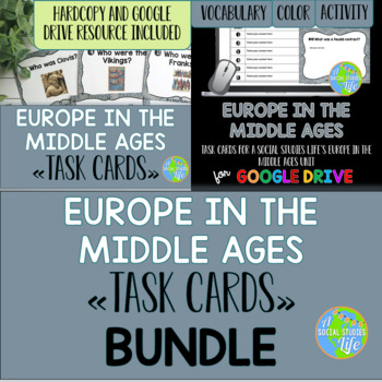 Preview of Middle Ages Task Cards BUNDLE