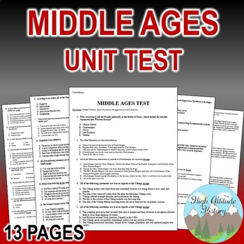 Preview of Middle Ages Test (World History)