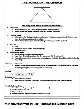 Preview of Middle Ages: The Power of the Church Lesson plan