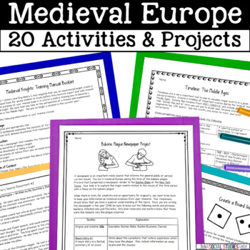 Preview of Middle Ages Unit Activities - Bundle