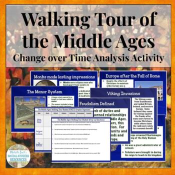 Preview of Middle Ages Walking Tour Gallery Walk Content Lesson Activity