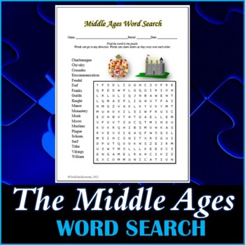 Preview of Middle Ages Word Search Puzzle
