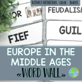 Middle Ages Word Wall without definitions