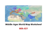 Middle Ages World Map Worksheet with MAP KEY