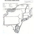 Middle Colonies Map