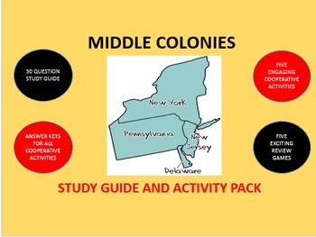 Preview of Middle Colonies: Study Guide and Activity Pack