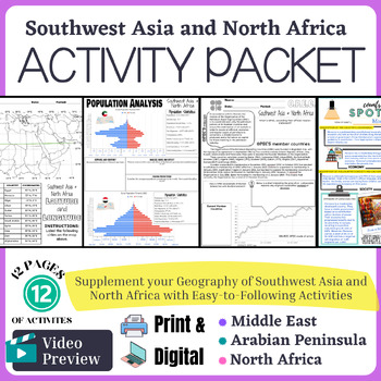 Preview of Middle East, Arabian Peninsula and North Africa Activity Packet