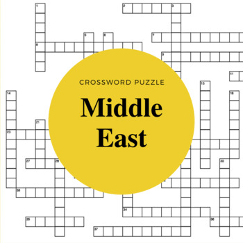 Middle East Crossword Puzzle by All Things History Lesson Plans TpT