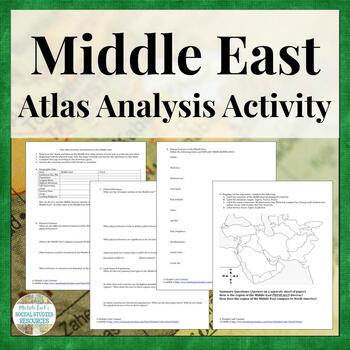 Preview of Middle East Geography Atlas Vocabulary Mapping Introduction Activity