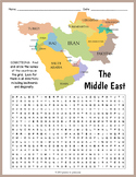 MIDDLE EAST GEOGRAPHY Word Search Puzzle Worksheet Activit