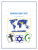 Middle East Geography and Religion Test or Test Prep