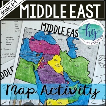 Preview of Middle East Map Activity (Print and Digital)