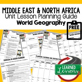 Preview of Middle East North Africa Lesson Plan Guide for World Geography Back To School