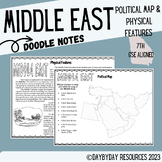 Middle East Political Map & Physical Features (GSE SS7G5)