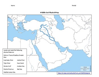 physical map of southwest asia mountains
