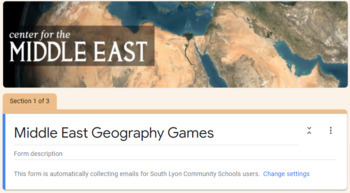 Preview of Middle East and North Africa Geography Games
