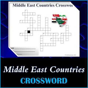 Middle Eastern Countries Crossword Puzzle Printable by TechCheck Lessons