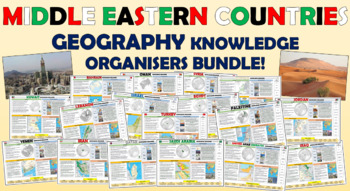 Preview of Middle Eastern Countries Geography Knowledge Organizers Bundle!